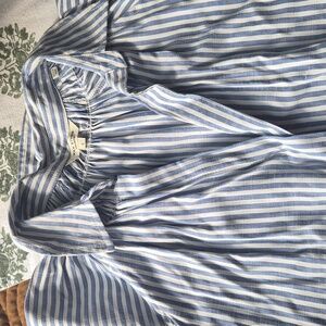 Blue and White Striped Shirt